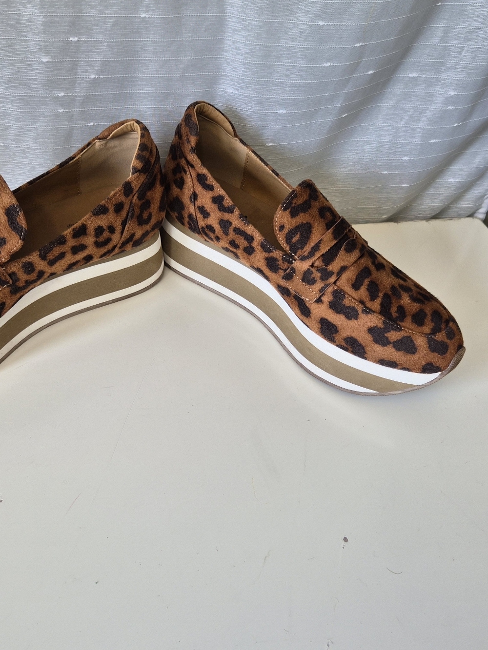 Corkys Leopard Print Platform Loafers - Brown Size 8 - Picture 12 of 12